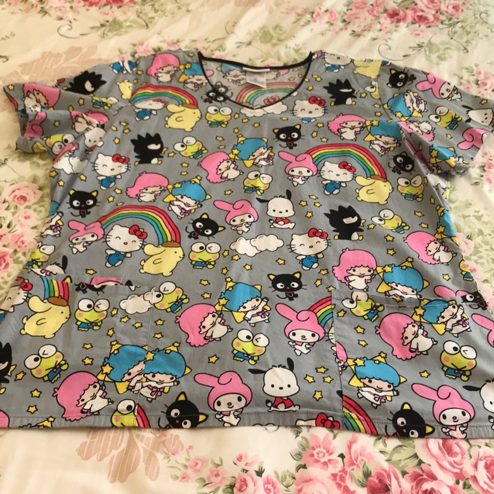 Hello Kitty stretch scrub top. XL